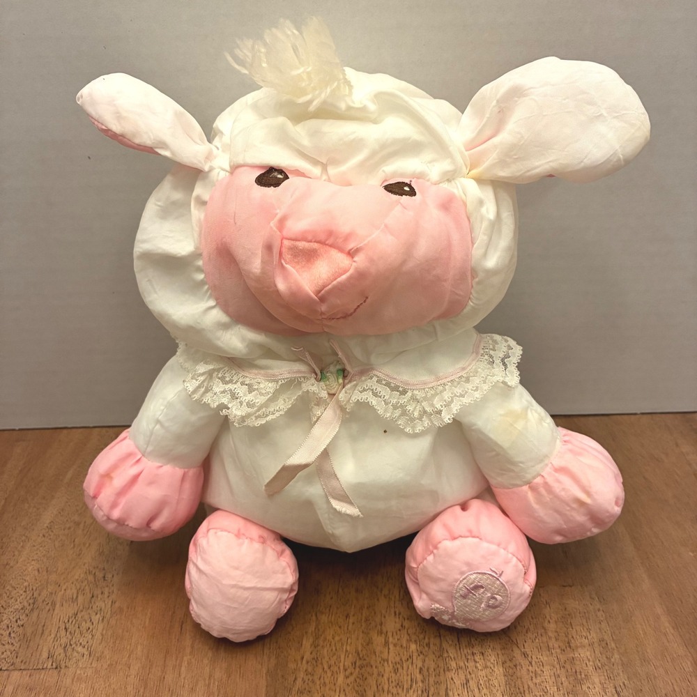 Fisher Price Puffalump Lamb Plush 1986 White Vintage Sheep Stuffed Animal Toy
